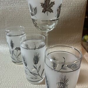 Libbey silver‎ wheat frosted glass replacements (t45)